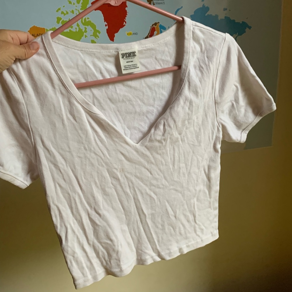 “Pink” cropped tee. So so cute